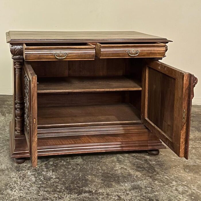 19th century french walnut henri ii buffet 1389