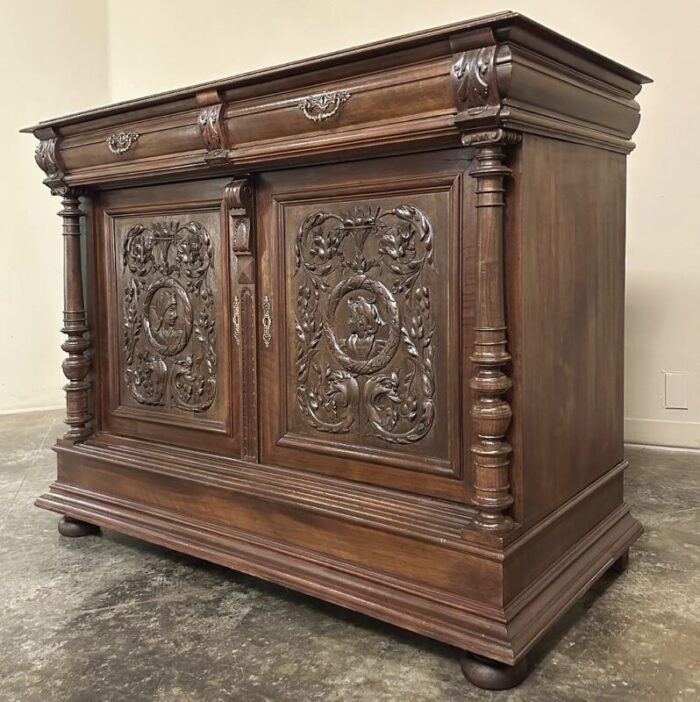 19th century french walnut henri ii buffet 2117