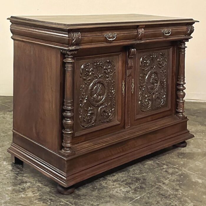 19th century french walnut henri ii buffet 3812