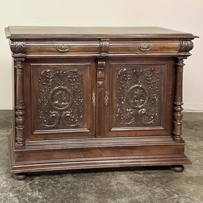 19th century french walnut henri ii buffet 6363