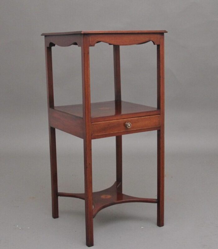 19th century inlaid mahogany bedside table 1820s 0922