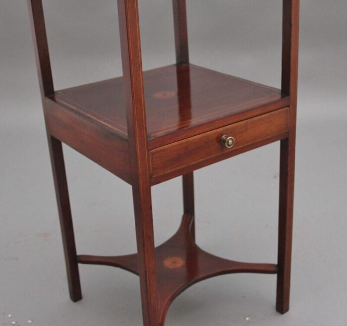 19th century inlaid mahogany bedside table 1820s 8986