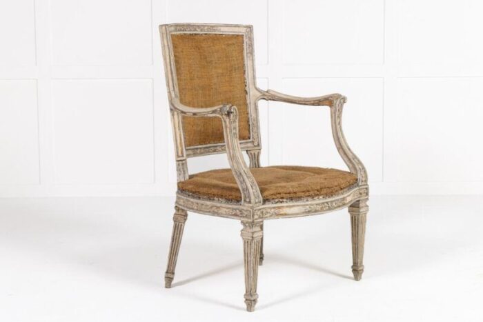 19th century italian painted armchairs set of 2 4716