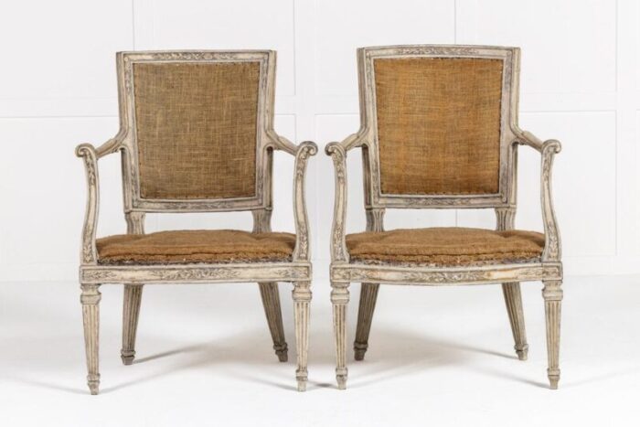 19th century italian painted armchairs set of 2 7793