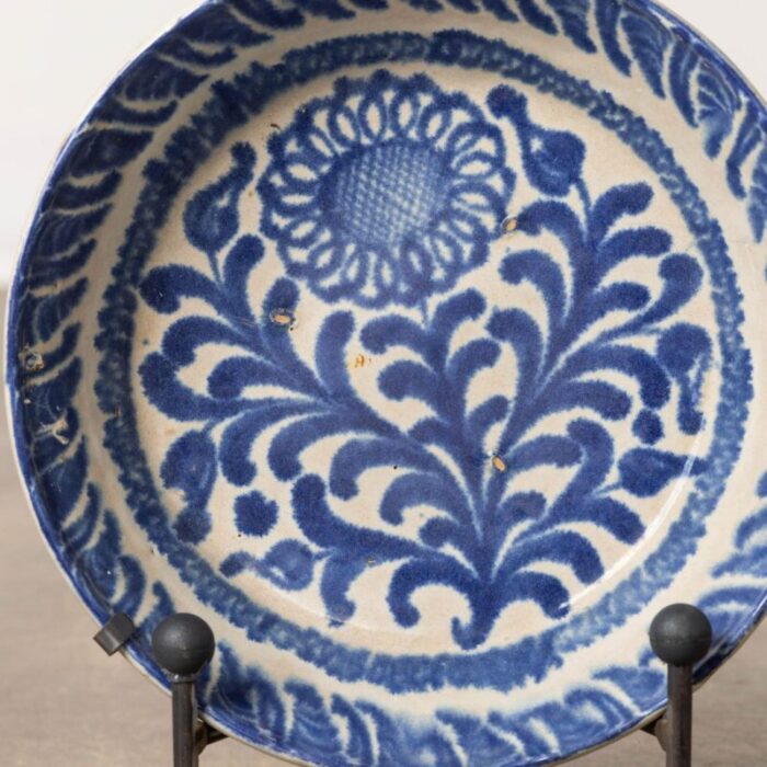 19th century spanish blue and white fajalauza lebrillo bowl from granada 2331