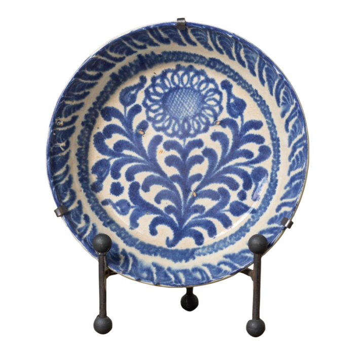 19th century spanish blue and white fajalauza lebrillo bowl from granada 6620