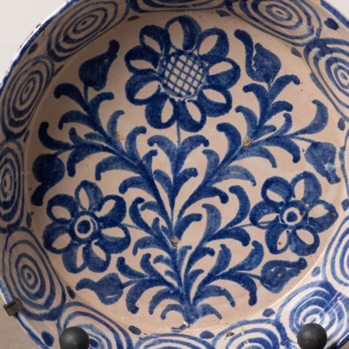 19th century spanish blue and white fajalauza lebrillo bowl from granada 7032