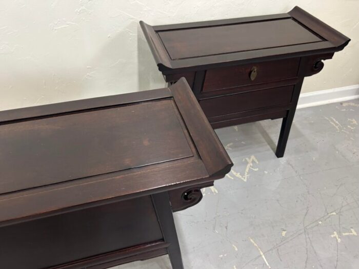 20th century asian pagoda nightstands a pair 6575