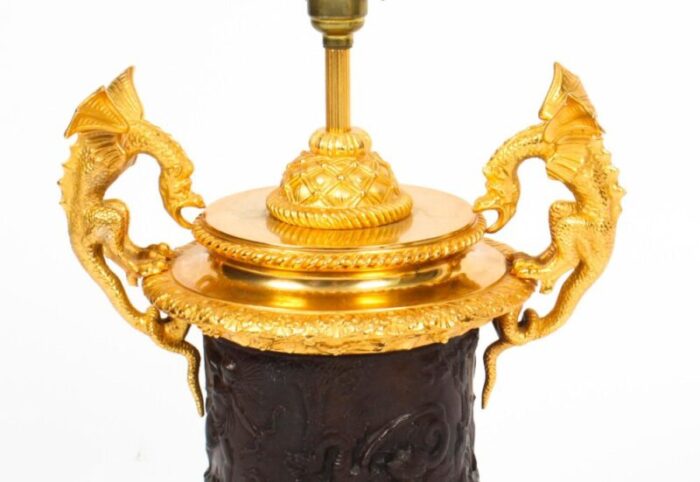 20th century ormolu patinated bronze urn table lamps set of 2 7