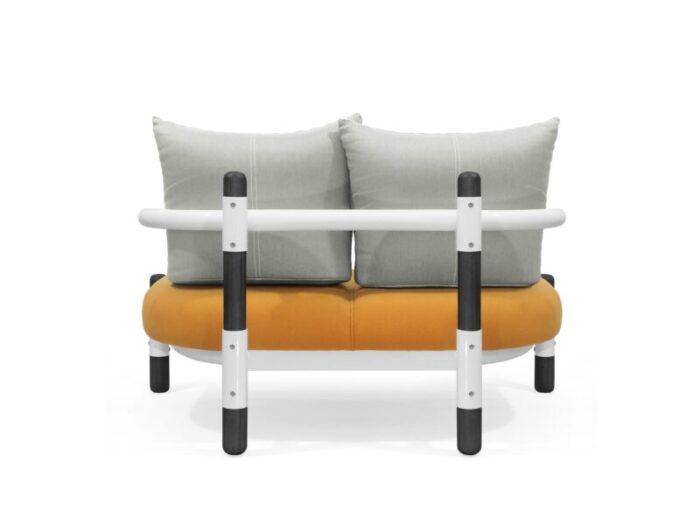 3 2 Seat PK15 Sofa Ebonized Orange and Grey master