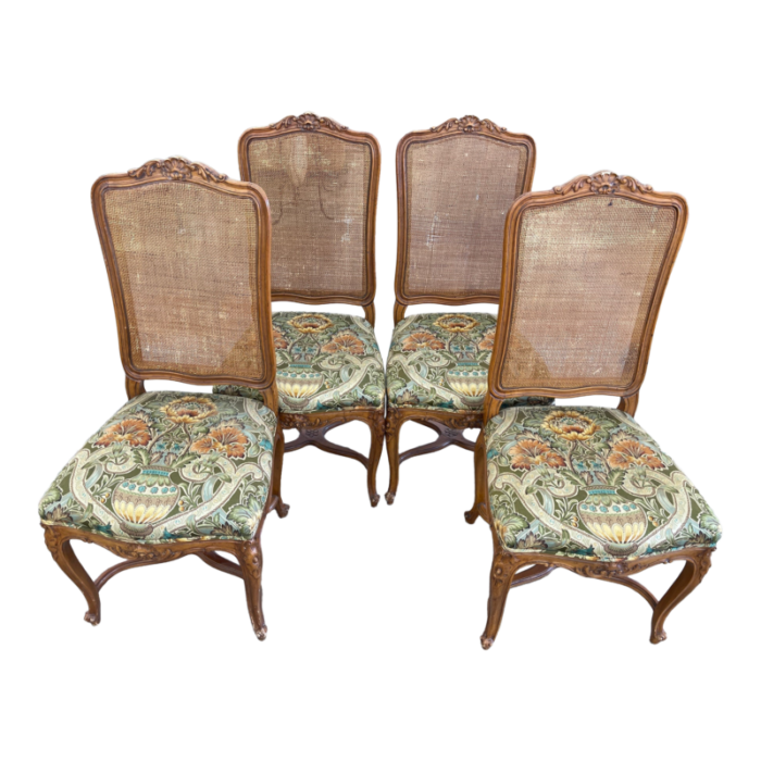 4 john widdicomb cane back french country louis xv style dining chairs 0702