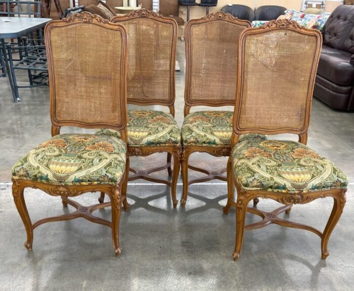 4 john widdicomb cane back french country louis xv style dining chairs 5911