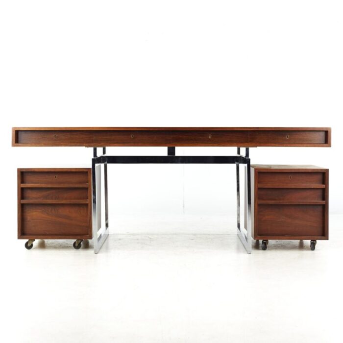 Bodil Kjaer Mid Century Rosewood and Chrome Desk 1 master