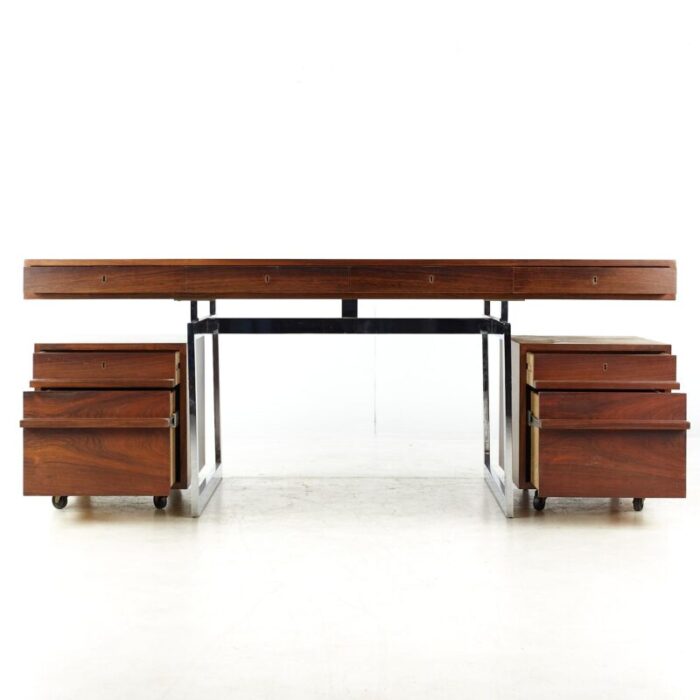 Bodil Kjaer Mid Century Rosewood and Chrome Desk 2 master