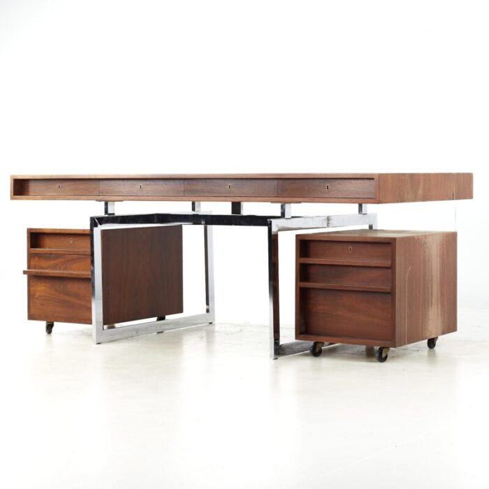 Bodil Kjaer Mid Century Rosewood and Chrome Desk 4 master