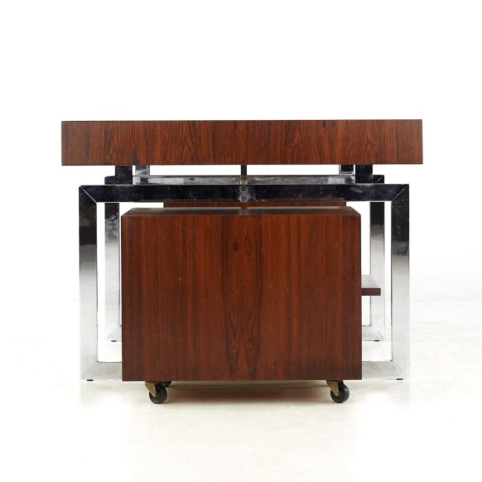 Bodil Kjaer Mid Century Rosewood and Chrome Desk 5 master