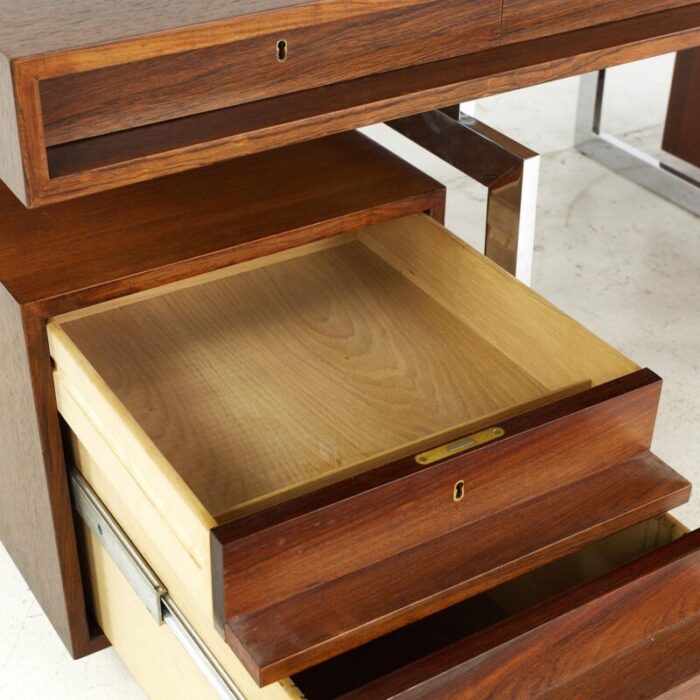 Bodil Kjaer Mid Century Rosewood and Chrome Desk 9 master