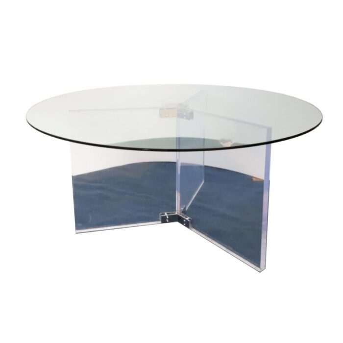 XL Lucite and Glass Round Dining Table 1 master