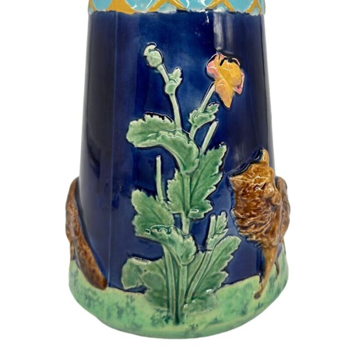 a bwm majolica jug depicting the fox and the grapers aesops fable ca 1876 4900