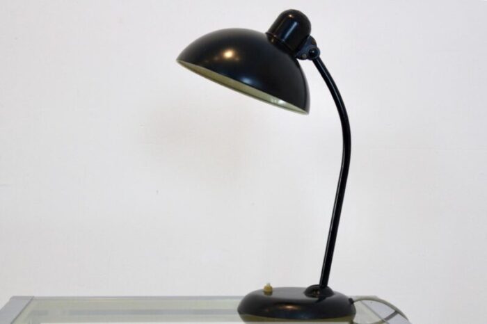 adjustable black steel table lamp attributed to christian dell for kaiser idell 1930s 3269