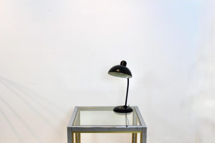 adjustable black steel table lamp attributed to christian dell for kaiser idell 1930s 3681