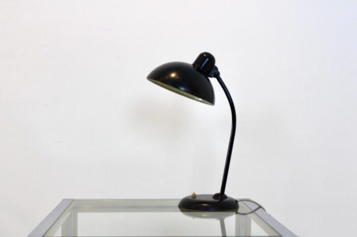 adjustable black steel table lamp attributed to christian dell for kaiser idell 1930s 5591