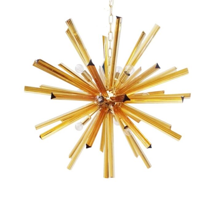 amber murano glass triedro sputnik chandelier from murano glass 1