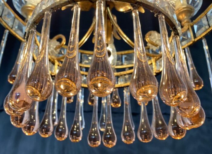 ambra drops glass chandelier 1950s 18