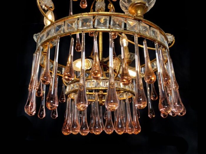 ambra drops glass chandelier 1950s 7