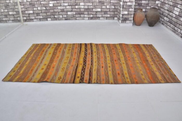 anatolian stripe wool rug 1960s 5871