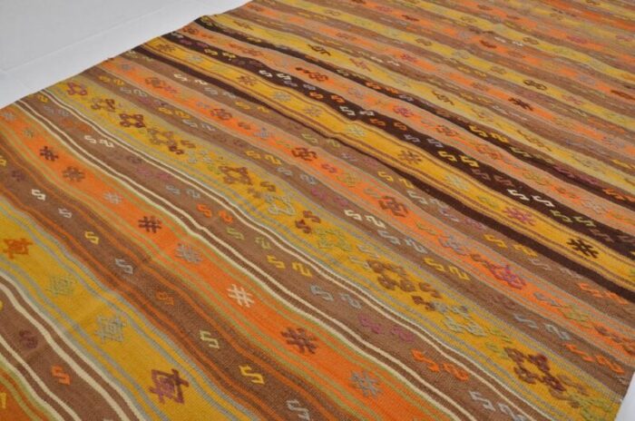 anatolian stripe wool rug 1960s 9758