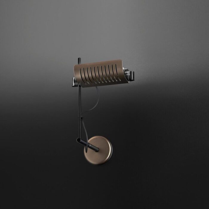 anodic bronze wall lamp by joe colombo for oluce 2