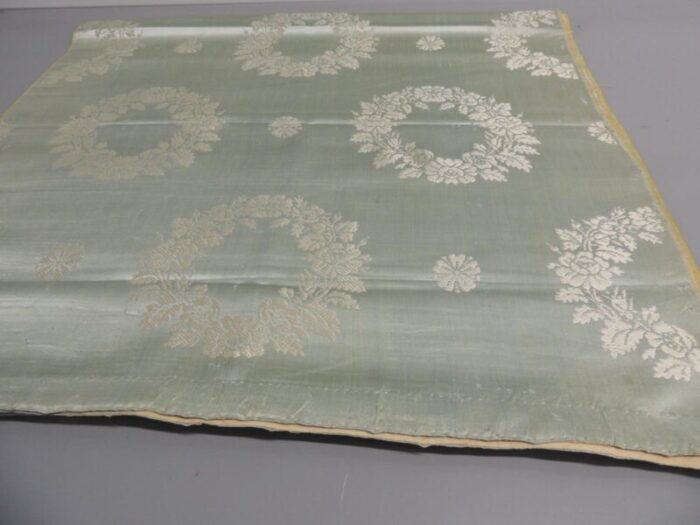 antique celadon green silk woven textile 1128