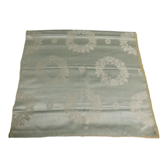 antique celadon green silk woven textile 3424