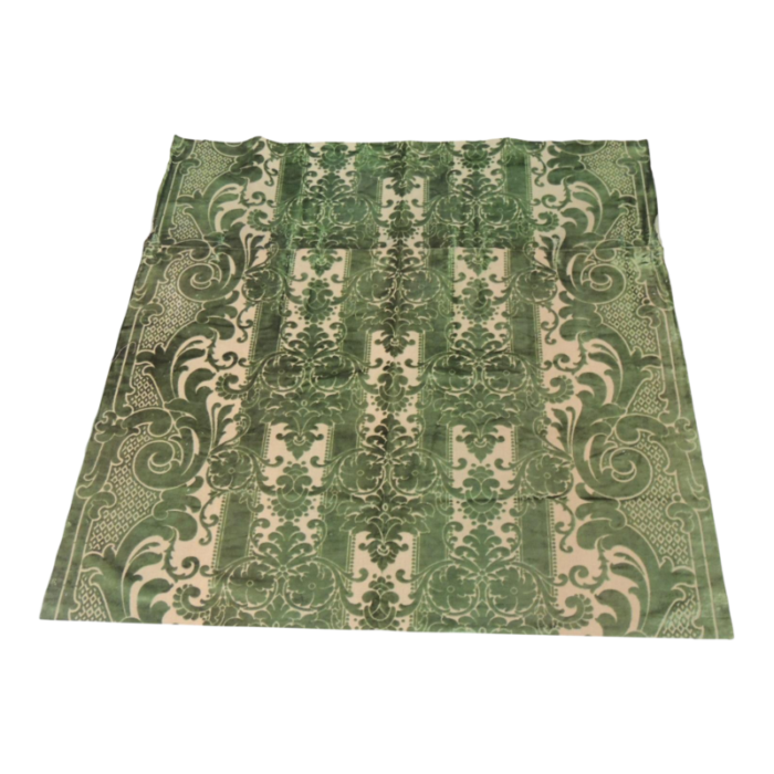 antique emerald green silk velvet gaufrage textile panel 2430