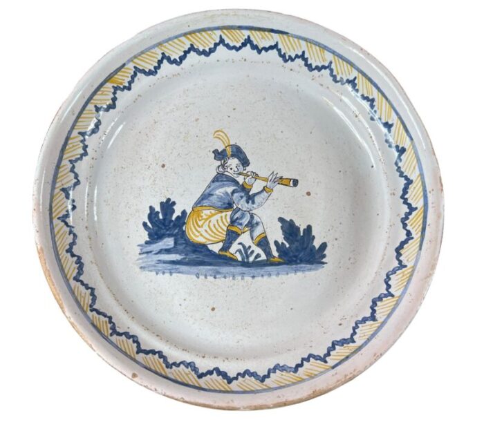 antique faience plate from la rochelle 18th century 3243