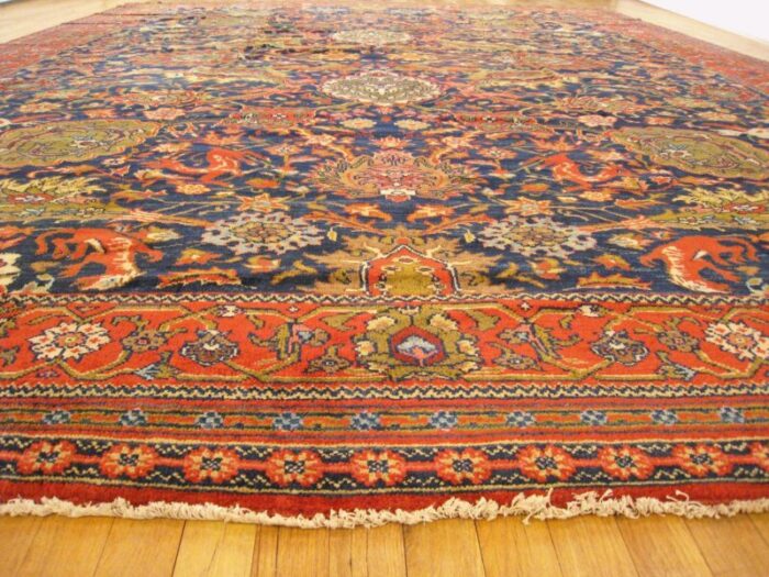 antique ferahan oriental rug in room size with palmettes 1104