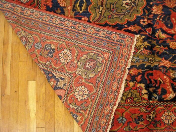 antique ferahan oriental rug in room size with palmettes 2167