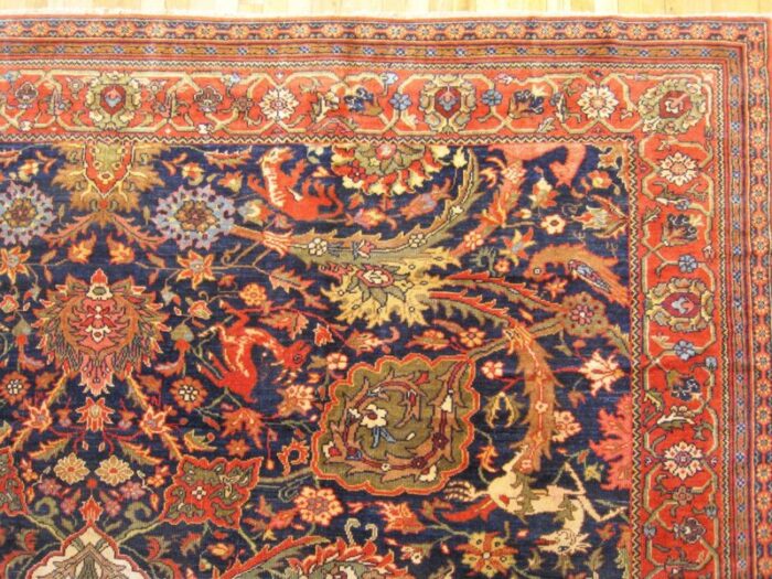 antique ferahan oriental rug in room size with palmettes 2271