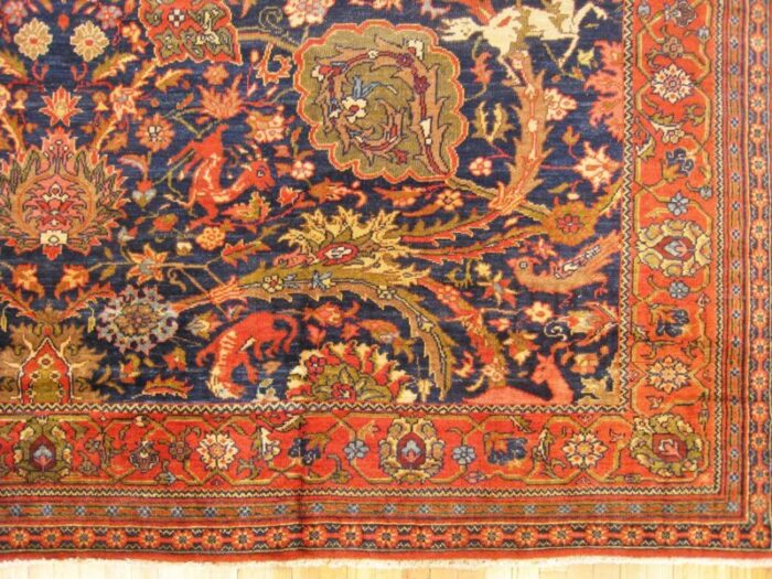 antique ferahan oriental rug in room size with palmettes 6548