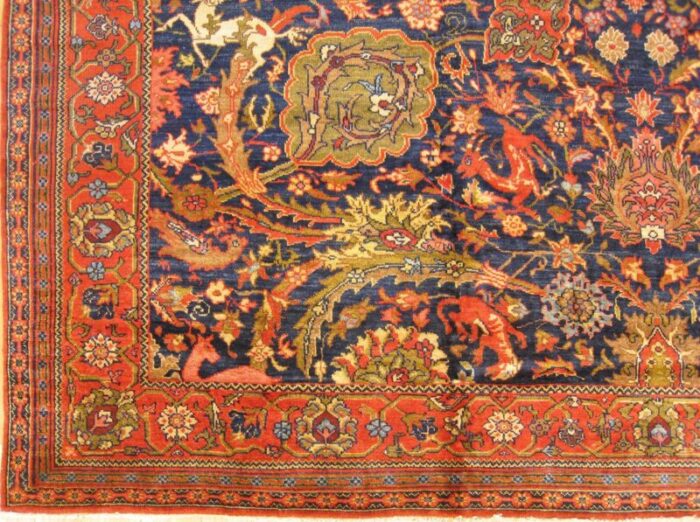 antique ferahan oriental rug in room size with palmettes 8759