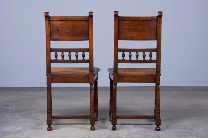 antique french henry ii style walnut dining chairs w cane seats set of 6 2680