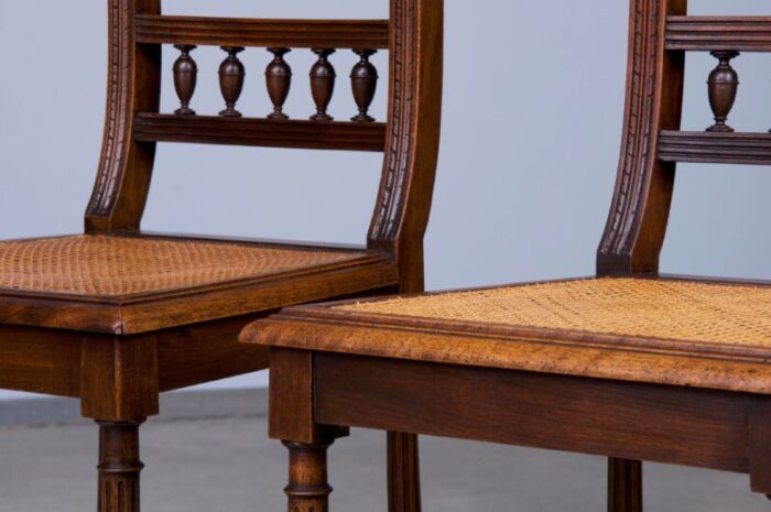 antique french henry ii style walnut dining chairs w cane seats set of 6 7167