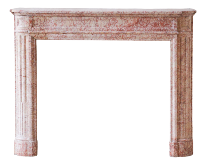 antique french marble fireplace in pink tones 2199