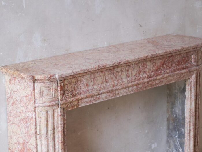 antique french marble fireplace in pink tones 2965