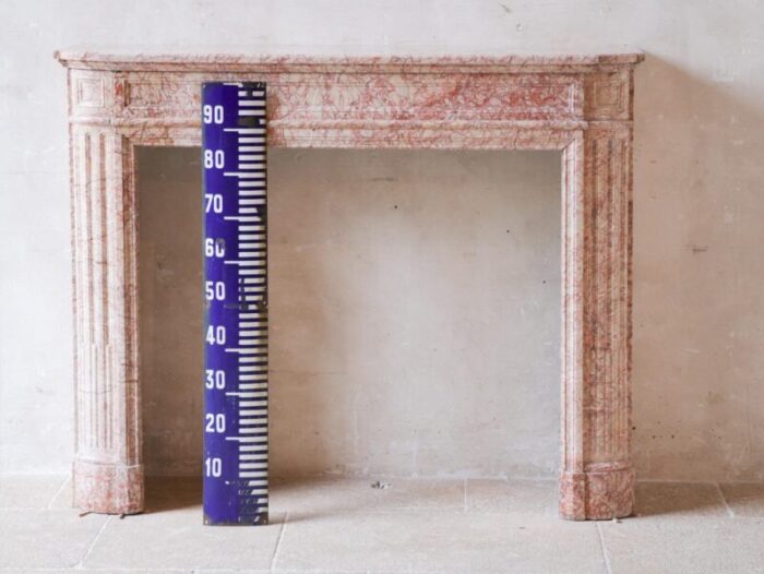 antique french marble fireplace in pink tones 5985