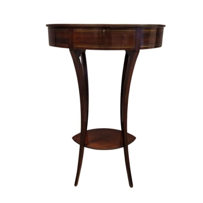 antique french side table in mahogany and inlaid brass 1830 3894