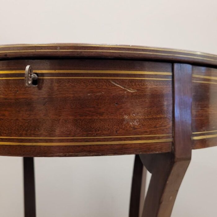 antique french side table in mahogany and inlaid brass 1830 6743