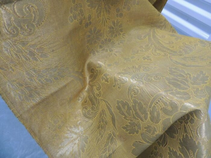 antique gold woven silk with gold metallic threads fabric 8 yards 7569