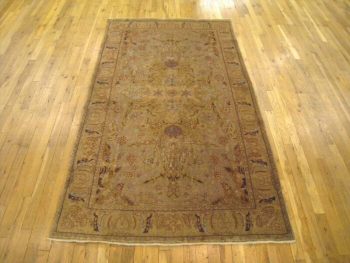 antique indian agra oriental carpet in small size with soft colors circa 1900 4526